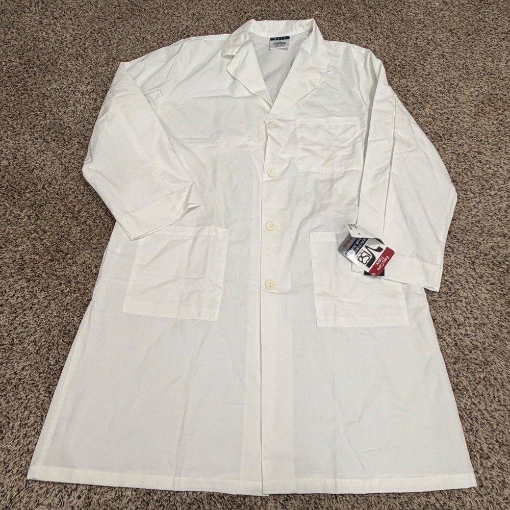 Meta White Swan Professional Lab Coat White XL 6116-11 Easy Care Fabric NWT